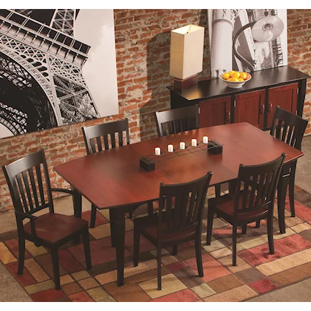 7 Piece Dining Set with Boat-Shaped Table Top